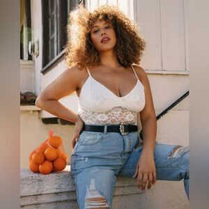 NWT Nasty Gal Lace BLACK Bodysuit Sz 24